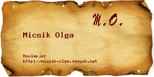 Micsik Olga névjegykártya