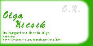 olga micsik business card